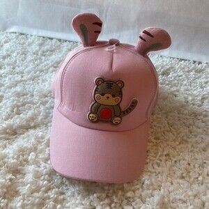 Children's Ball Cap. Pink Multi. One Size. Animal Design. Adjustable Velcro.